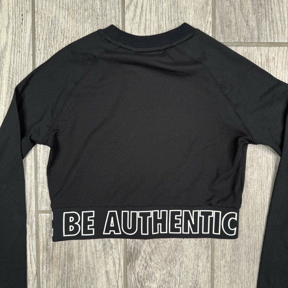 Eastside Golf Shirt Womens Sz S Black Banded Cropped Tee Long Sleeve Golfing Gym - Picture 11 of 12